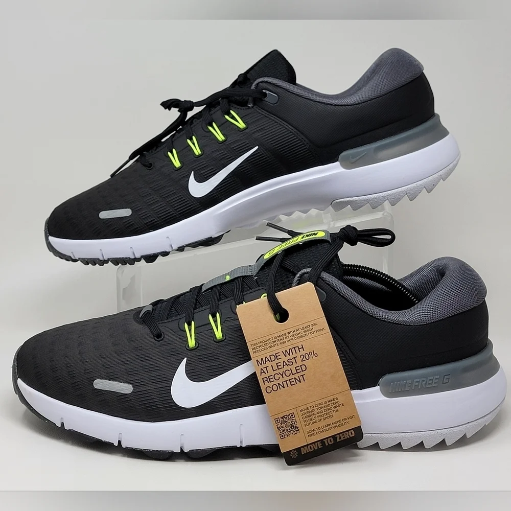 Nike Free Golf NN Golf Shoes Black Iron Grey White FN0332-001 Mens Size 11.5 New